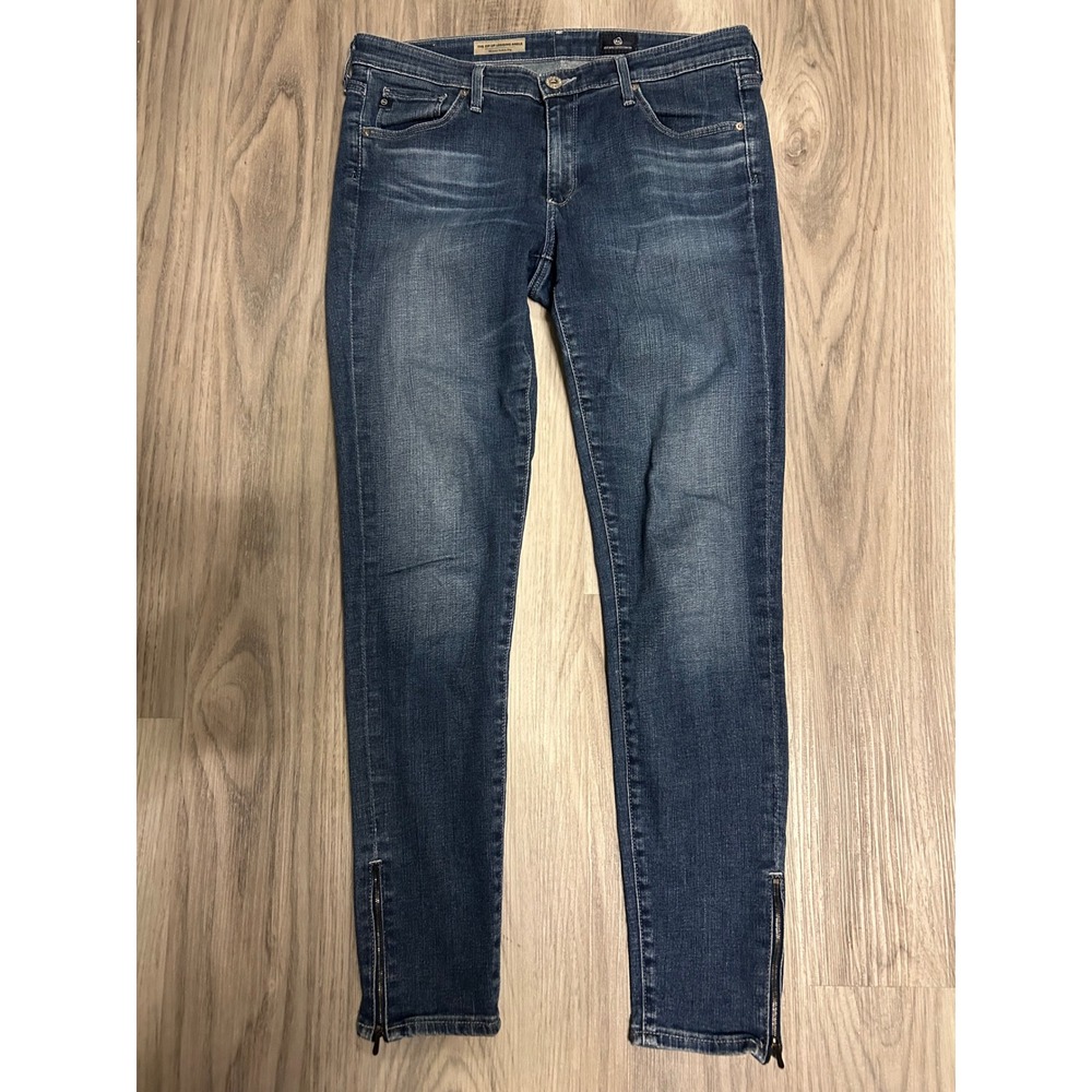 AG Adriano Goldschmied The Zip-Up Legging Ankle Skinny Jeans Blue 29R